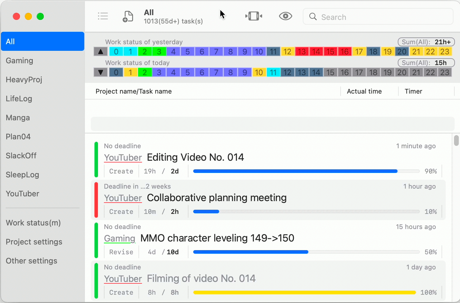 MighTrack input workstatus